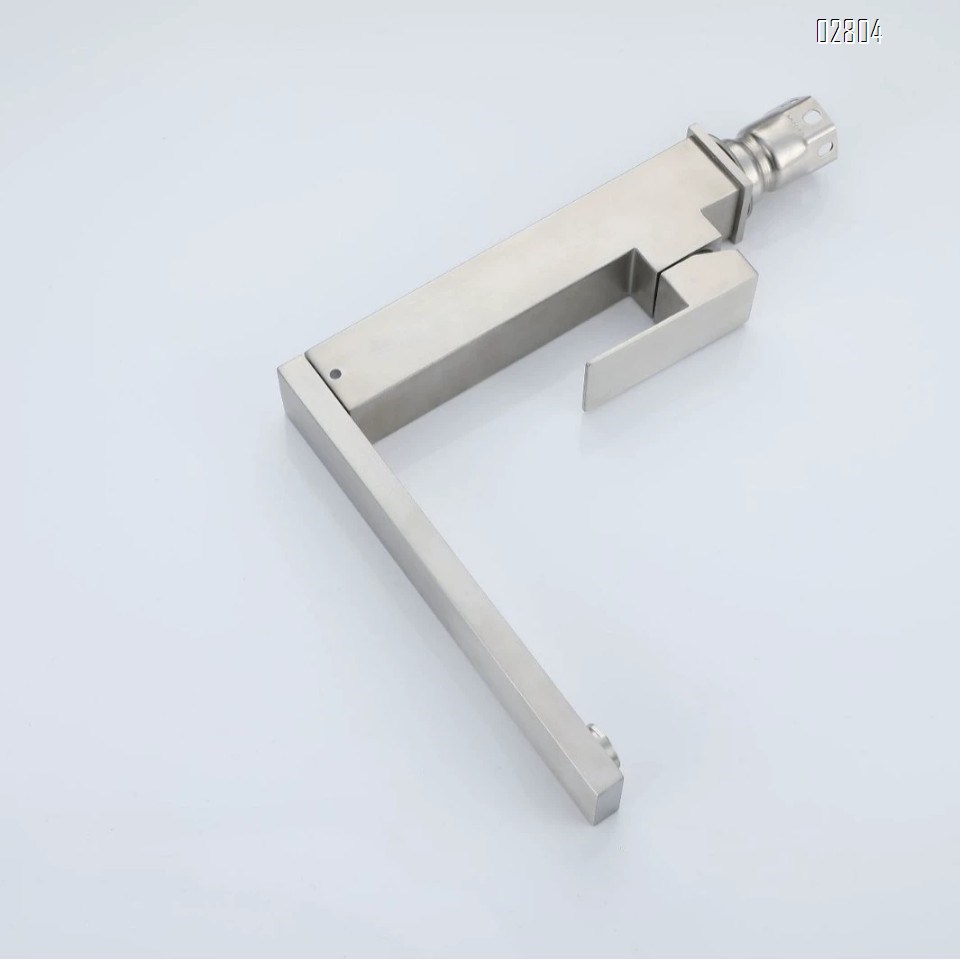 304 stainless steel square sink kitchen faucet with splash guard and rotatable cold and hot water mixing faucet for home use
