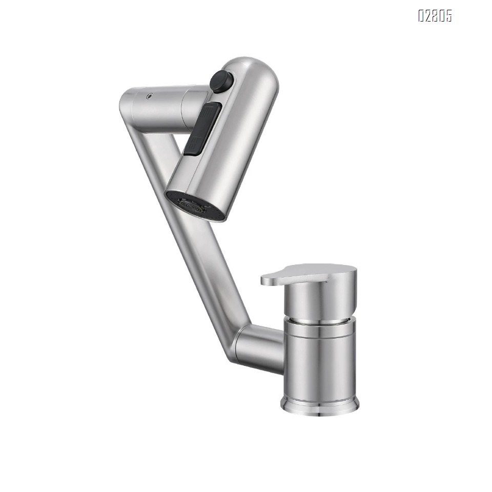 304 stainless steel single hole cold and hot wash basin faucet Feng Shui cat style household tap Multi-directional rotating faucet