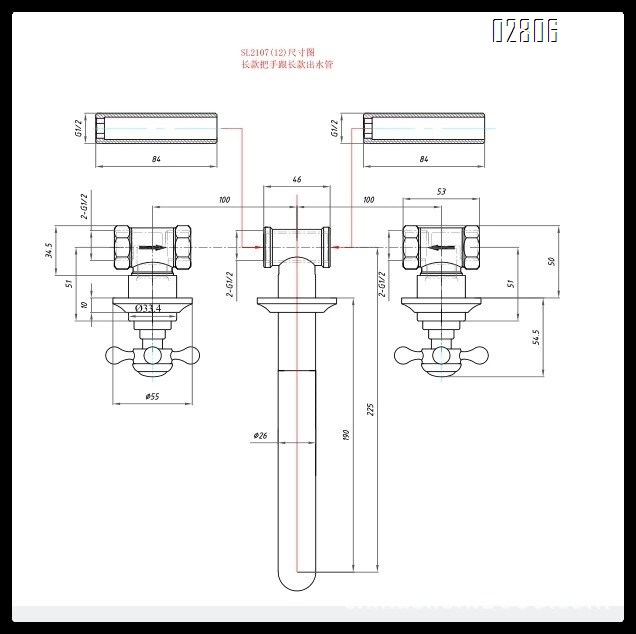 Luxury All brass wall-mounted antique faucet cross handwheel concealed faucet wash basin above the counter cold and hot wate tap