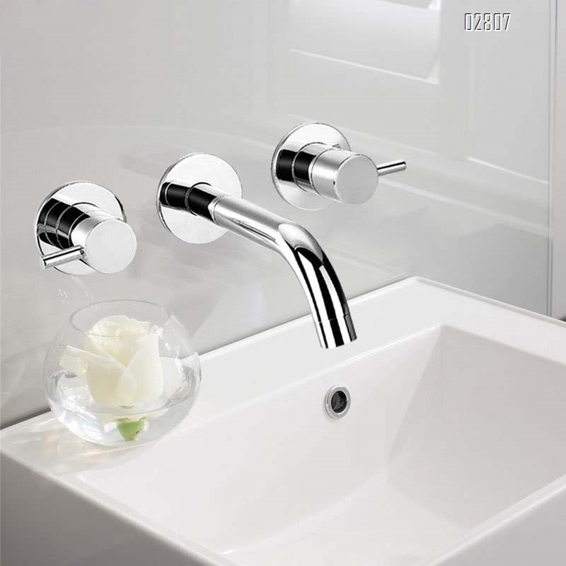 Luxury All brass wall-mounted  concealed faucet wash basin above the counter cold and hot wate tap