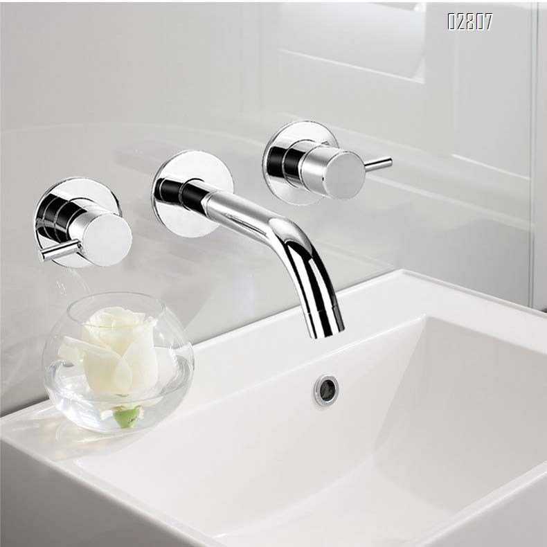 Luxury All brass wall-mounted  concealed faucet wash basin above the counter cold and hot wate tap