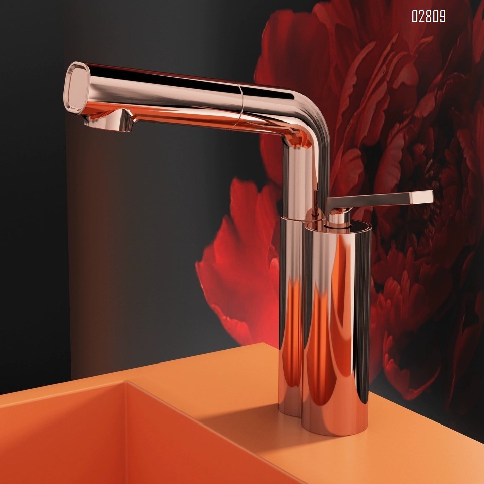 Gunmetal gray basin pull-out faucet all brass cold and hot water rotating bathroom wash basin under-mount sink with adjustable tap