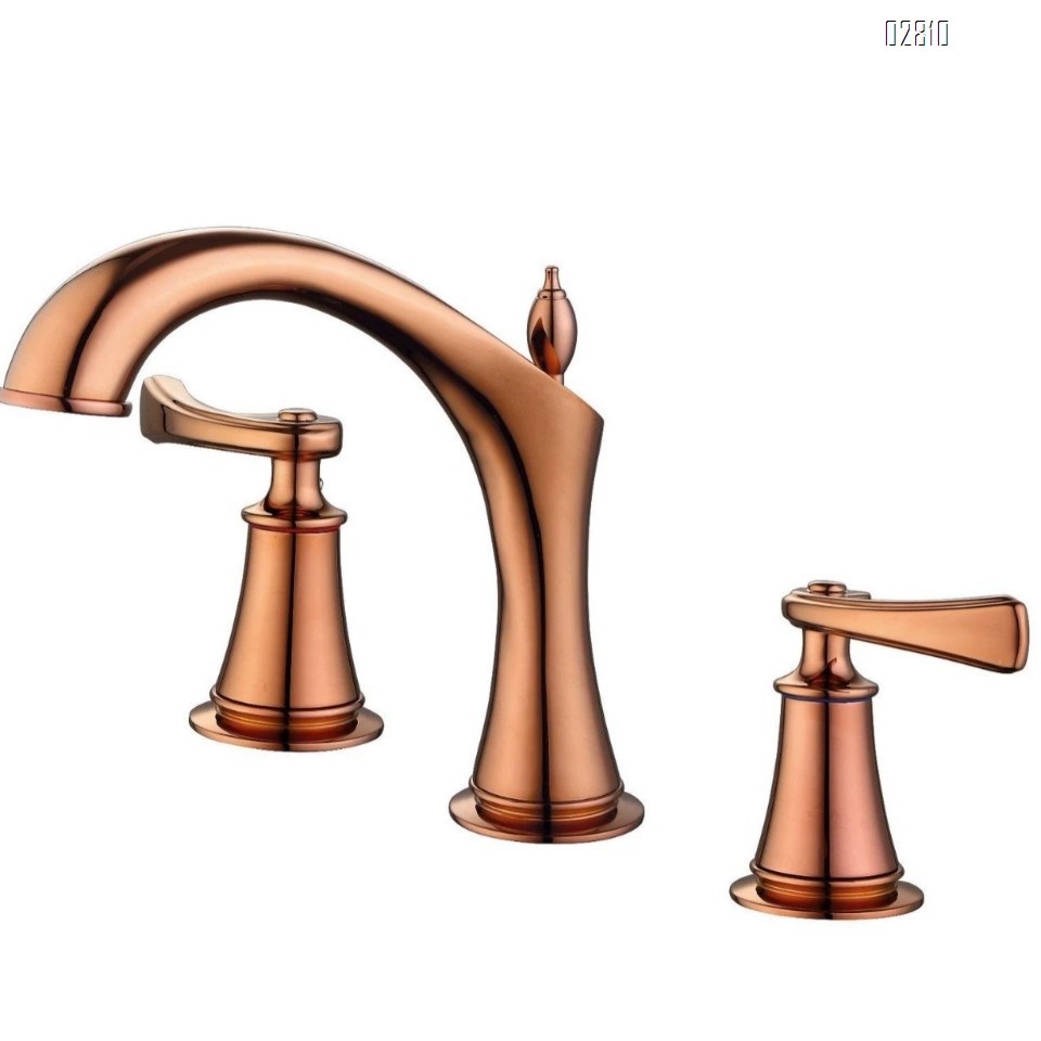 Gunmetal gray three-hole basin faucet with separate cold and hot water all-brass vintage three-hole sink mixing valve wash basin faucet