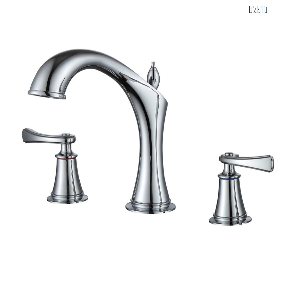Gunmetal gray three-hole basin faucet with separate cold and hot water all-brass vintage three-hole sink mixing valve wash basin faucet