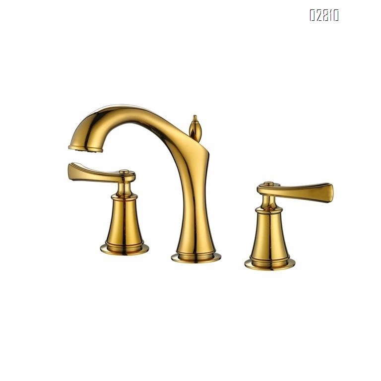 Gunmetal gray three-hole basin faucet with separate cold and hot water all-brass vintage three-hole sink mixing valve wash basin faucet