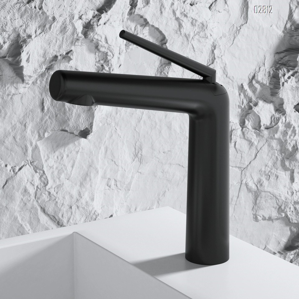 Gun Gray Home use cold and hot all brass bathroom vanity wash basin creative simple faucet