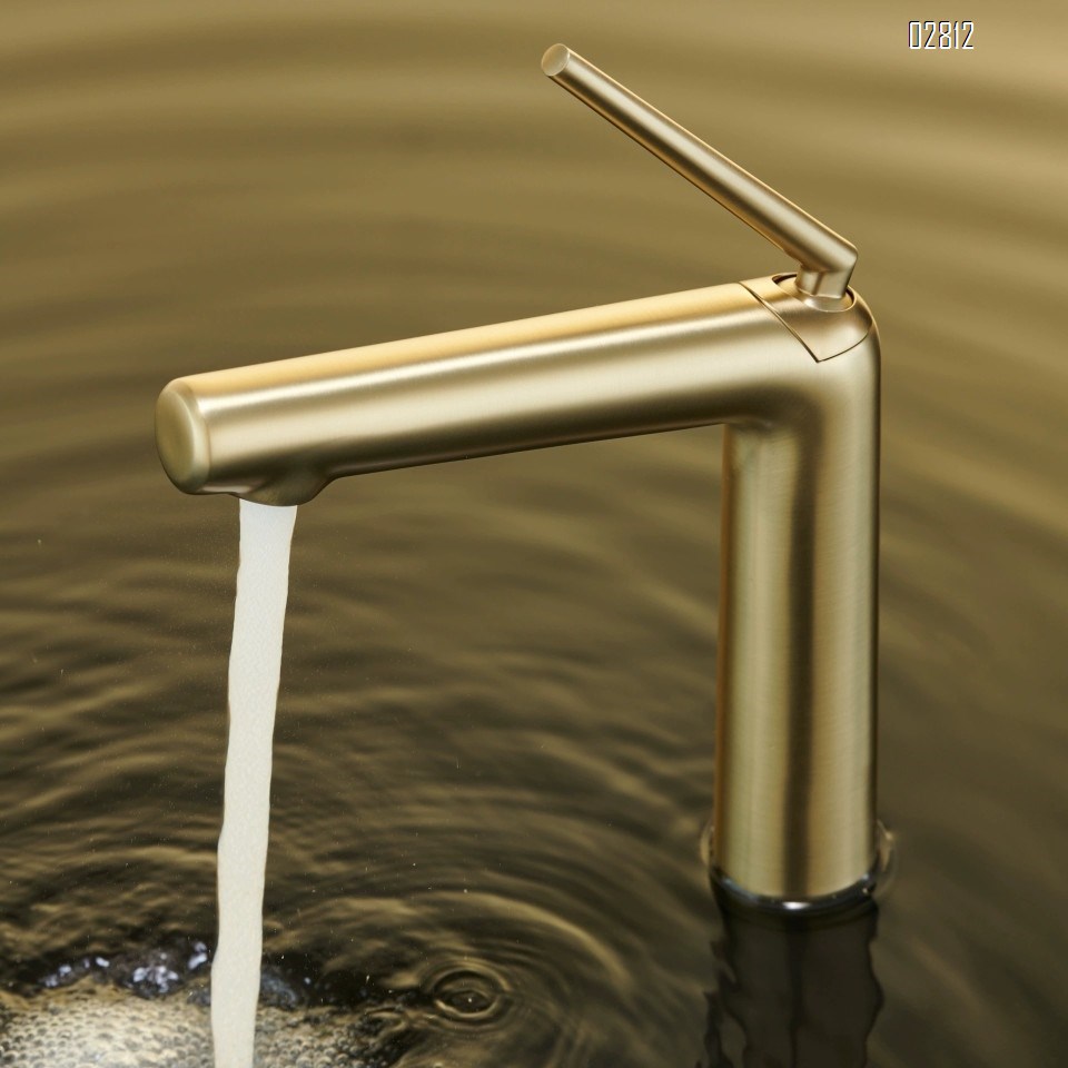 Gun Gray Home use cold and hot all brass bathroom vanity wash basin creative simple faucet