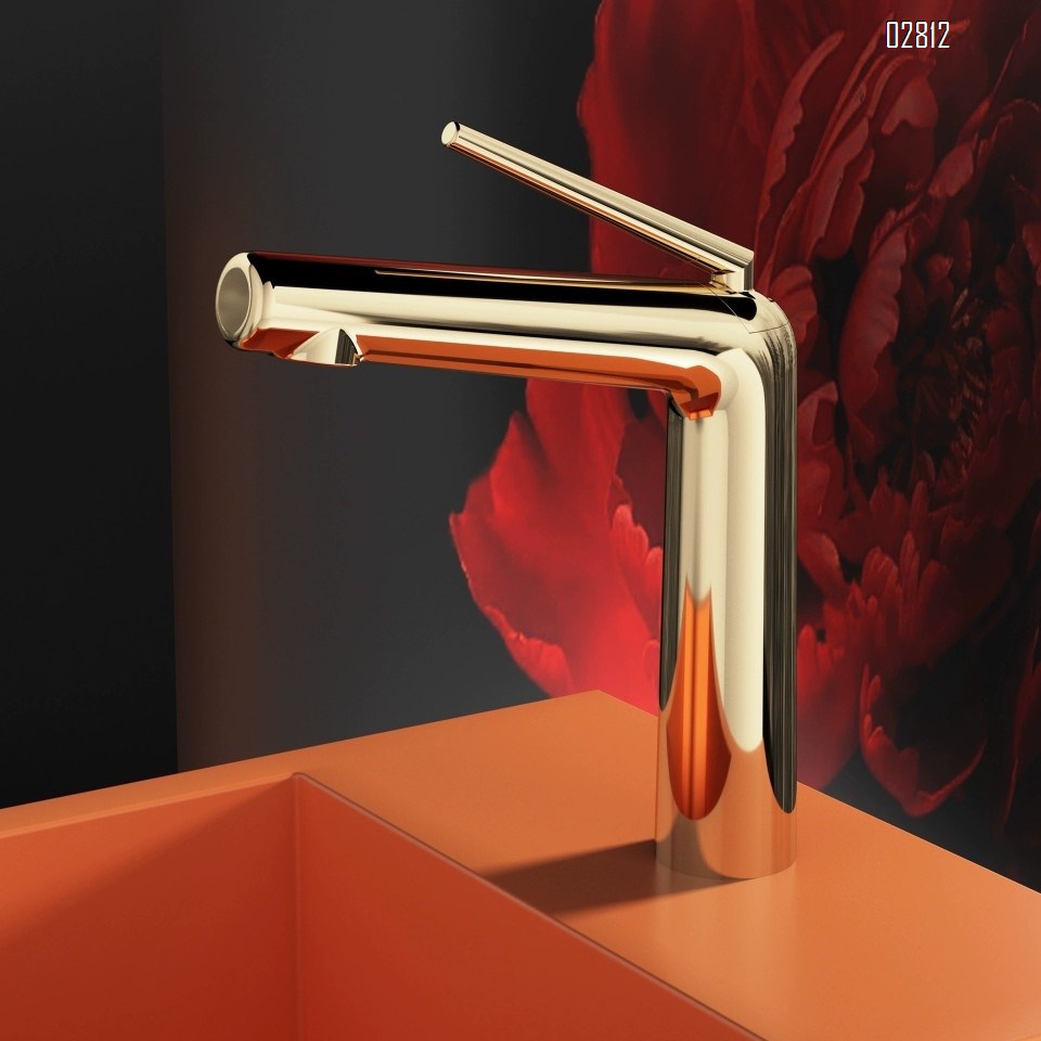 Gun Gray Home use cold and hot all brass bathroom vanity wash basin creative simple faucet