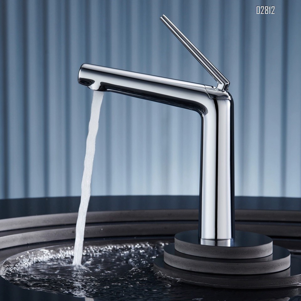 Gun Gray Home use cold and hot all brass bathroom vanity wash basin creative simple faucet