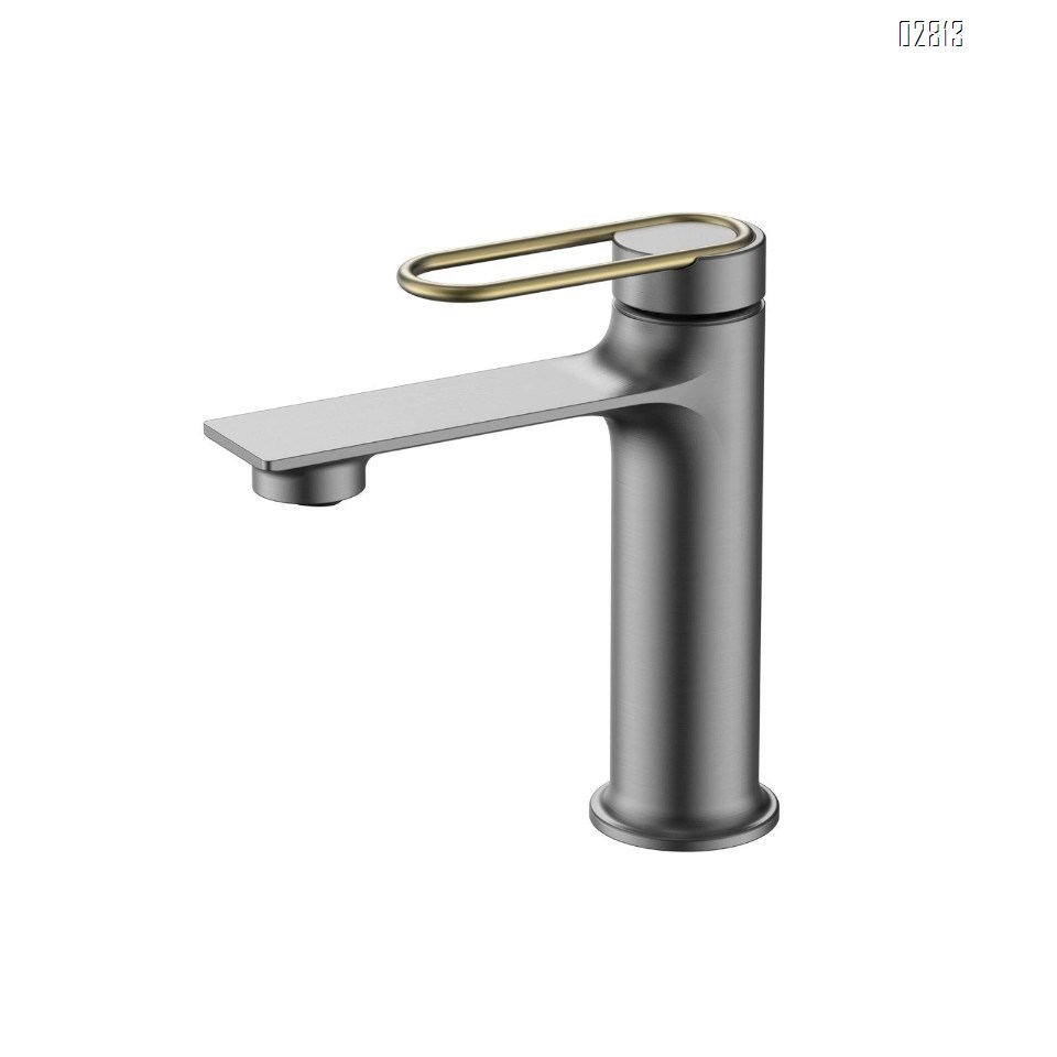 Gunmetal grey cold and hot wash basin faucet clean body wash device all brass bathroom wash basin single hole faucet for wash basin in bathroom