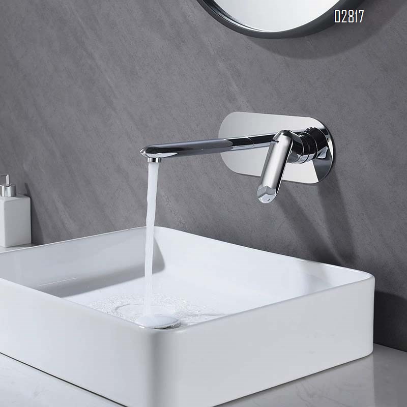all Brass Wall-mounted faucet for home and hotel use fully embedded faucet for wash basin in bathroom and wash basin in the whole