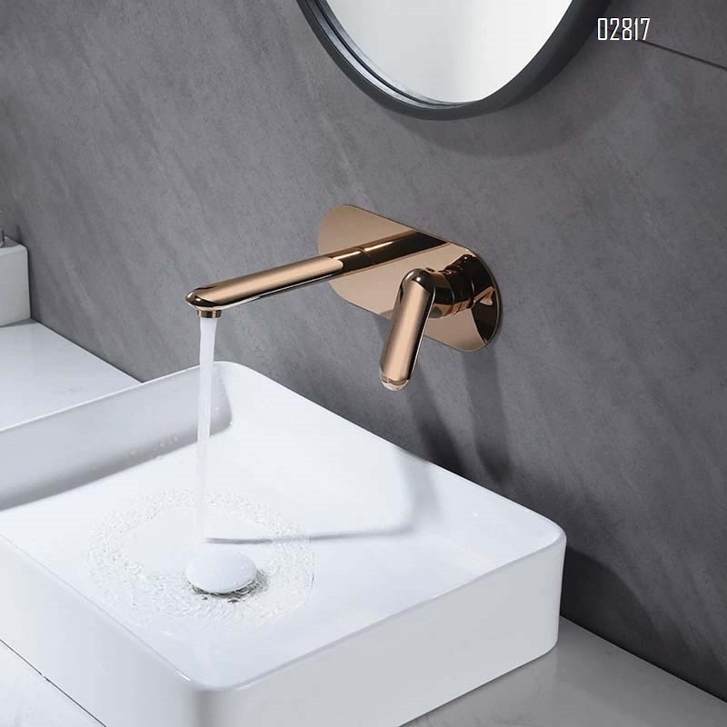 all Brass Wall-mounted faucet for home and hotel use fully embedded faucet for wash basin in bathroom and wash basin in the whole
