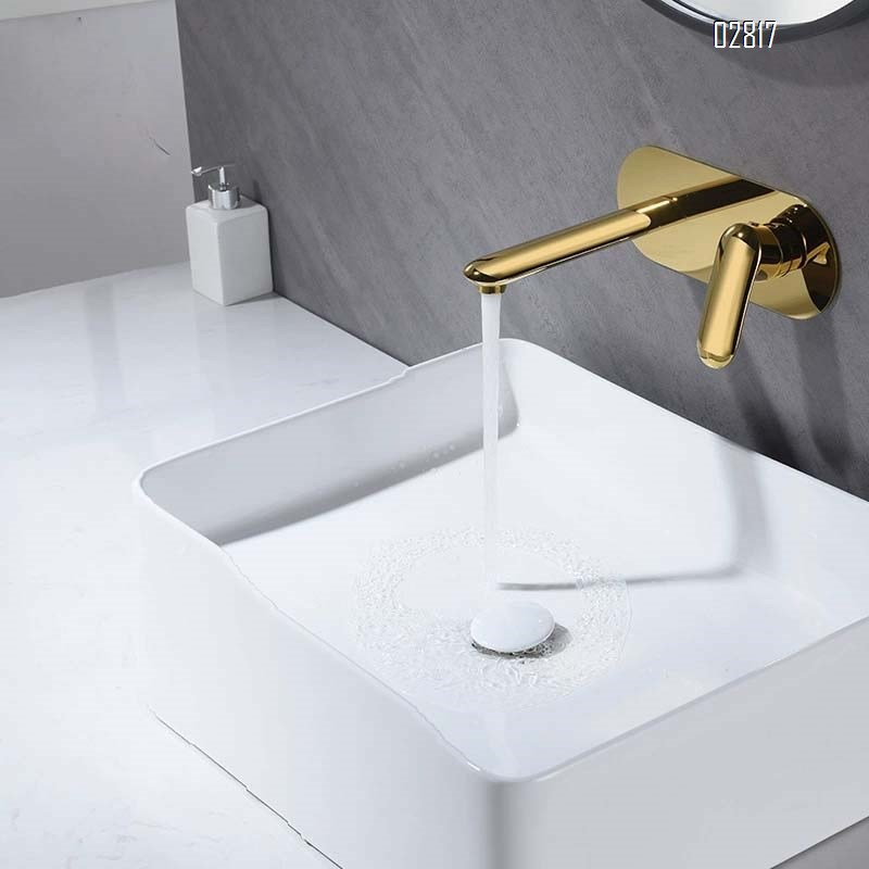 all Brass Wall-mounted faucet for home and hotel use fully embedded faucet for wash basin in bathroom and wash basin in the whole