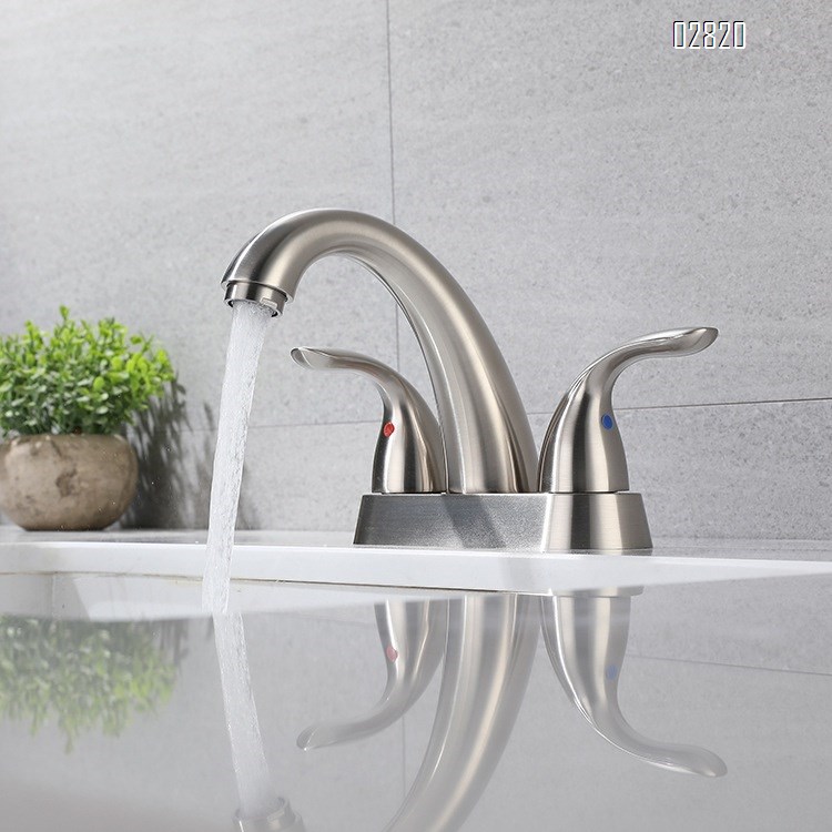 Stainless Steel Double handle cold and hot Separate basin faucet double wash basin faucet European and American faucet