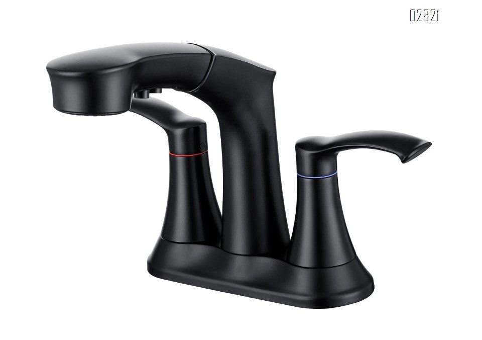 Luxury all Brass dual-spigot cold and hot water Separate pull-out faucet for bathroom wash basin for home use with Brushed Finished
