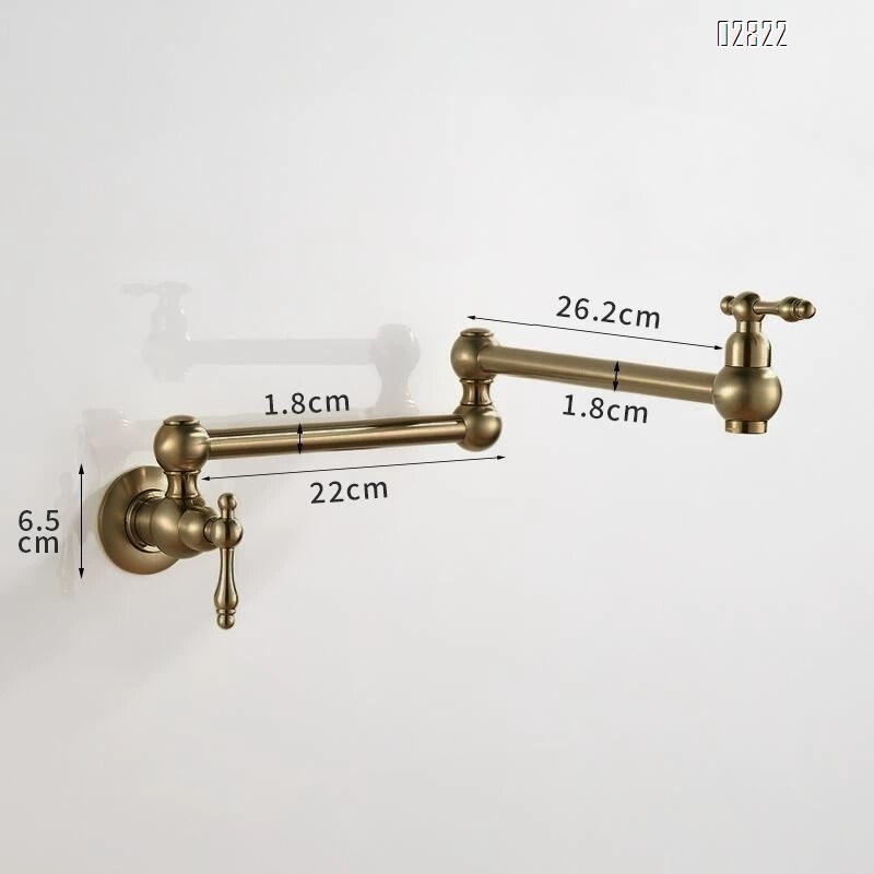 all Brass single cold water folding kitchen faucet with 360 degree swivel for extended use Chrome Finished