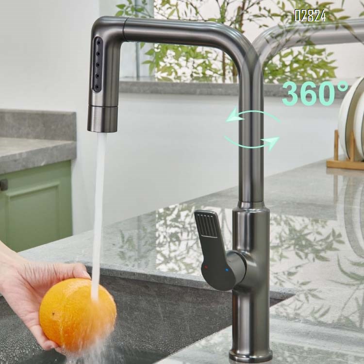 Kitchen faucet pull-down faucet multi-functional vegetable wash basin sink faucet multi-directional rotating kitchen faucet