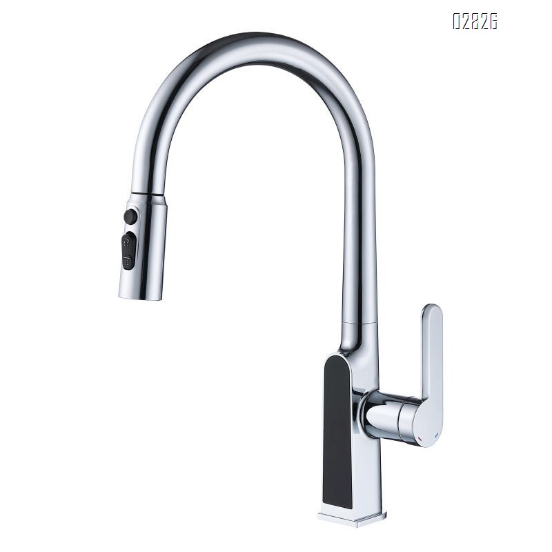all brass pull-down Kitchen faucet smart digital display sink large basin cold and hot vegetable basin kitchen faucet