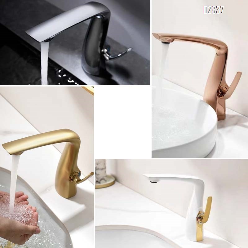 Brass art wash basin faucet cold and hot wash hand basin faucet bathroom toilet single hole wash faucet