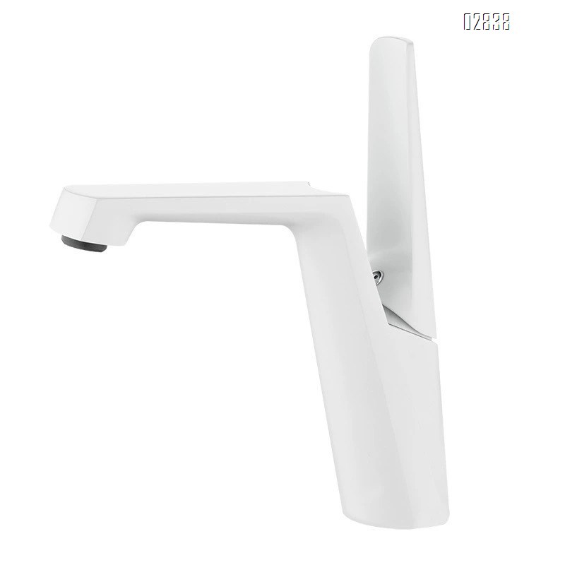 New creative crane basin faucet cold and hot single hole home use wash basin up and down pot all Brass white faucet