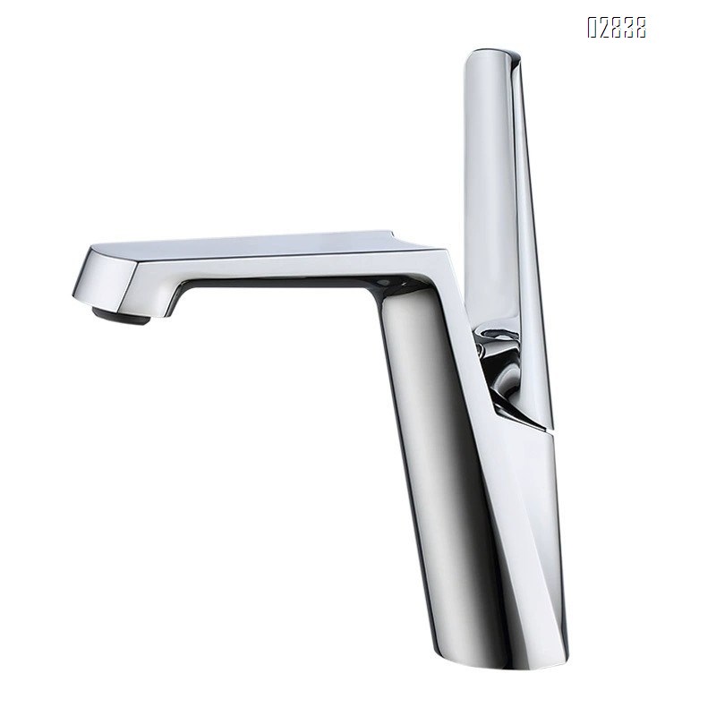 New creative crane basin faucet cold and hot single hole home use wash basin up and down pot all Brass white faucet
