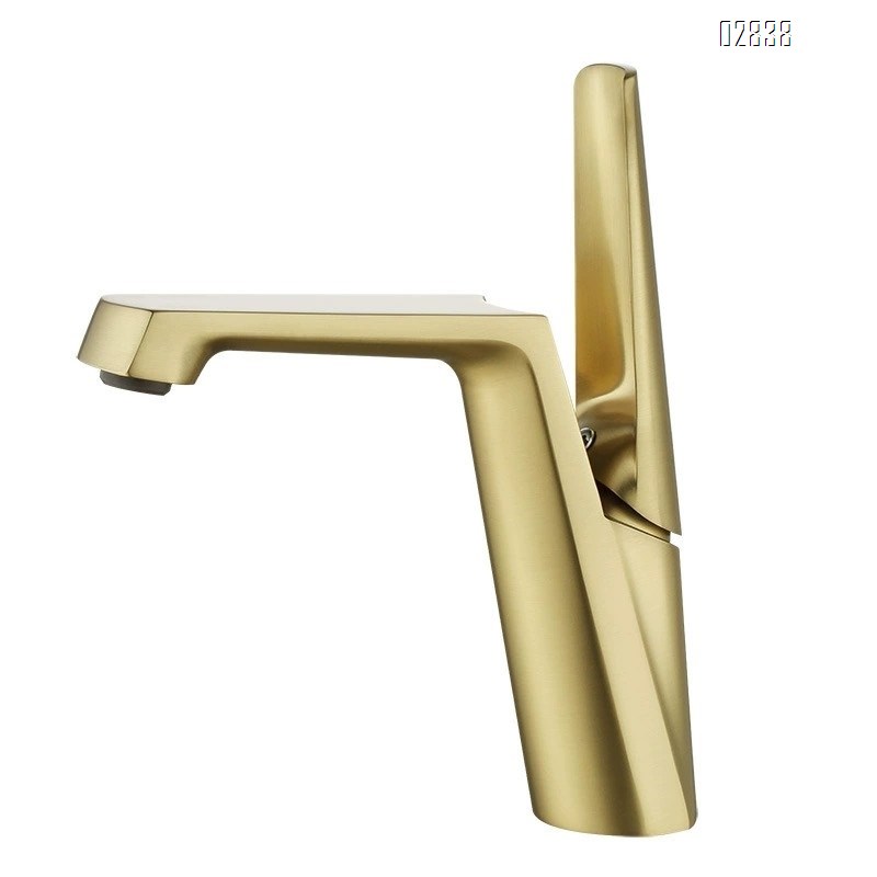 New creative crane basin faucet cold and hot single hole home use wash basin up and down pot all Brass white faucet
