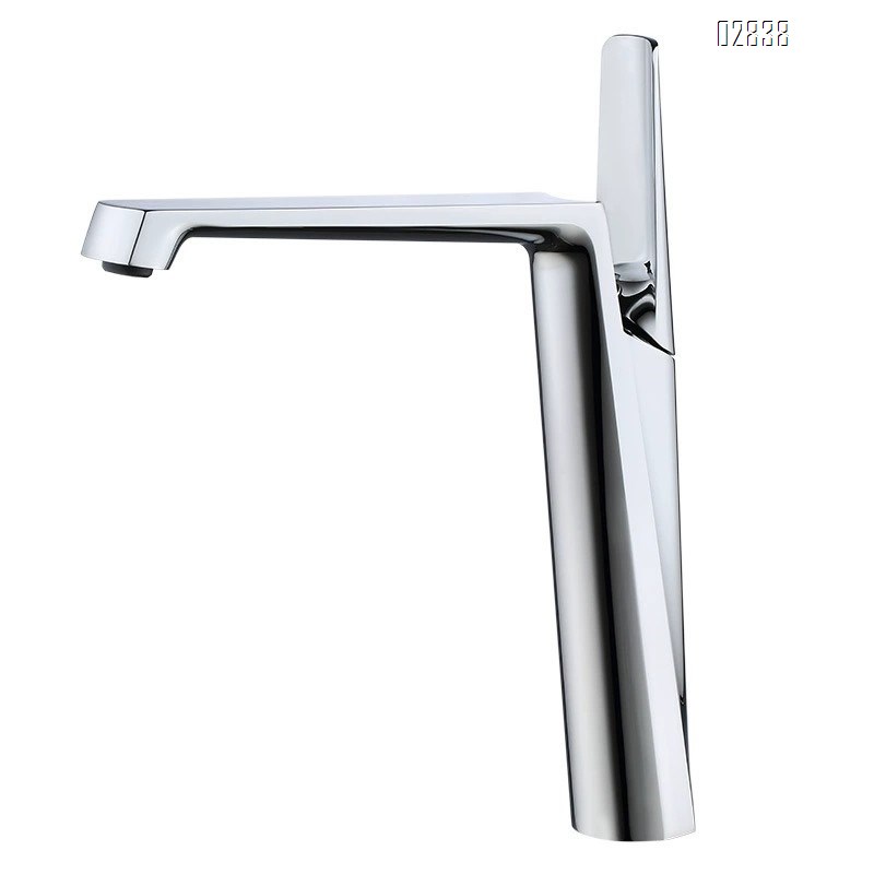 New creative crane basin faucet cold and hot single hole home use wash basin up and down pot all Brass white faucet