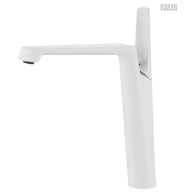 New creative crane basin faucet cold and hot single hole home use wash basin up and down pot all Brass white faucet