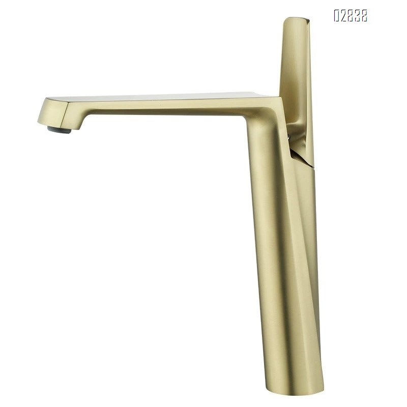 New creative crane basin faucet cold and hot single hole home use wash basin up and down pot all Brass white faucet
