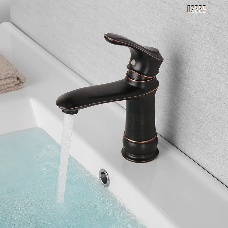Brass faucet for wash basin with single hole ORB black for cold and hot water under the sink
