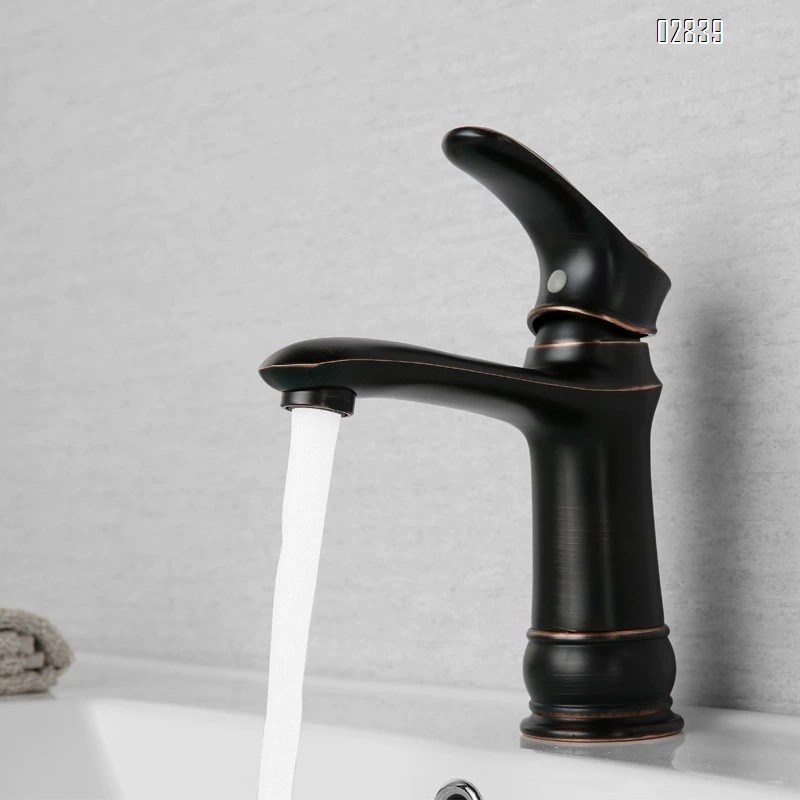 Brass faucet for wash basin with single hole ORB black for cold and hot water under the sink