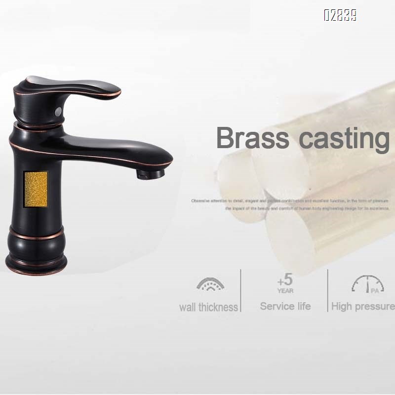 Brass faucet for wash basin with single hole ORB black for cold and hot water under the sink