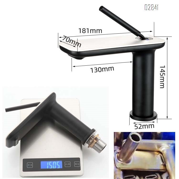 Stone slab white basin faucet waterfall style cold and hot all Brass single hole under-counter hand wash faucet