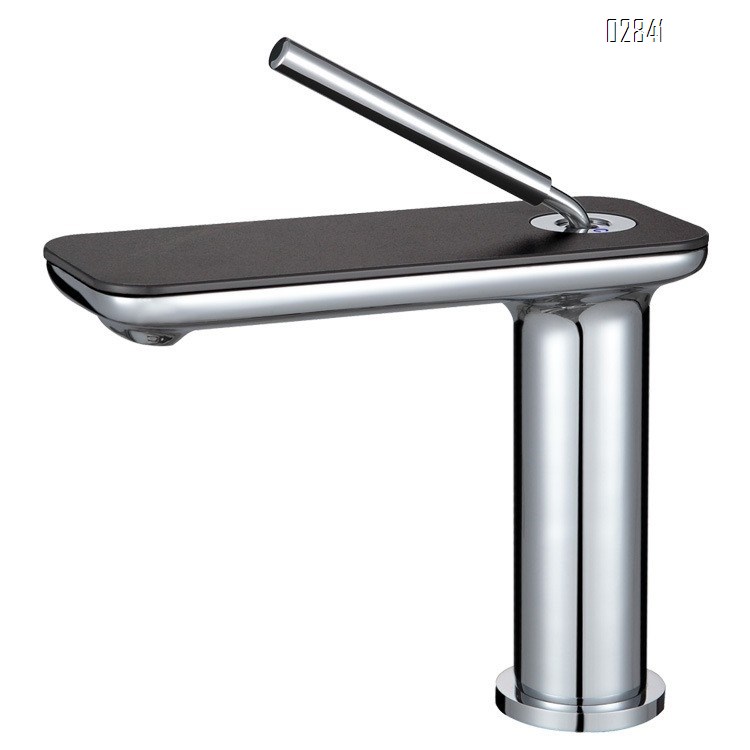 Stone slab white basin faucet waterfall style cold and hot all Brass single hole under-counter hand wash faucet