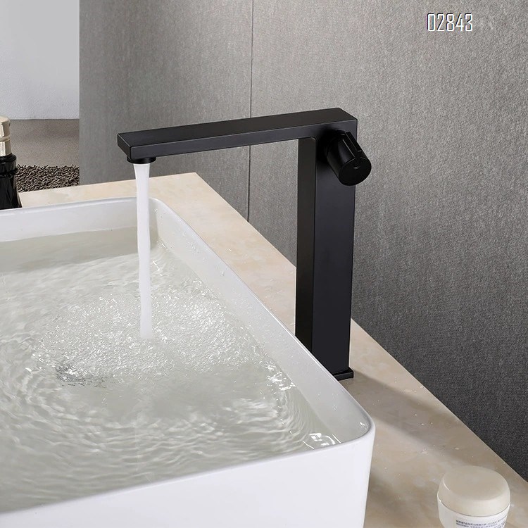 Black personalized basin faucet full Brass countertop wash basin faucet cold and hot single hole bathroom faucet