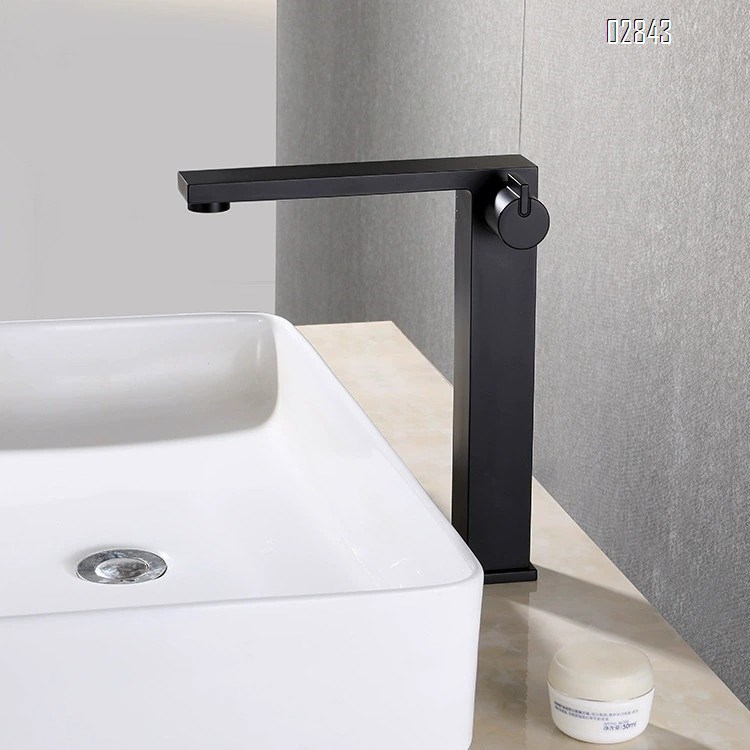 Black personalized basin faucet full Brass countertop wash basin faucet cold and hot single hole bathroom faucet