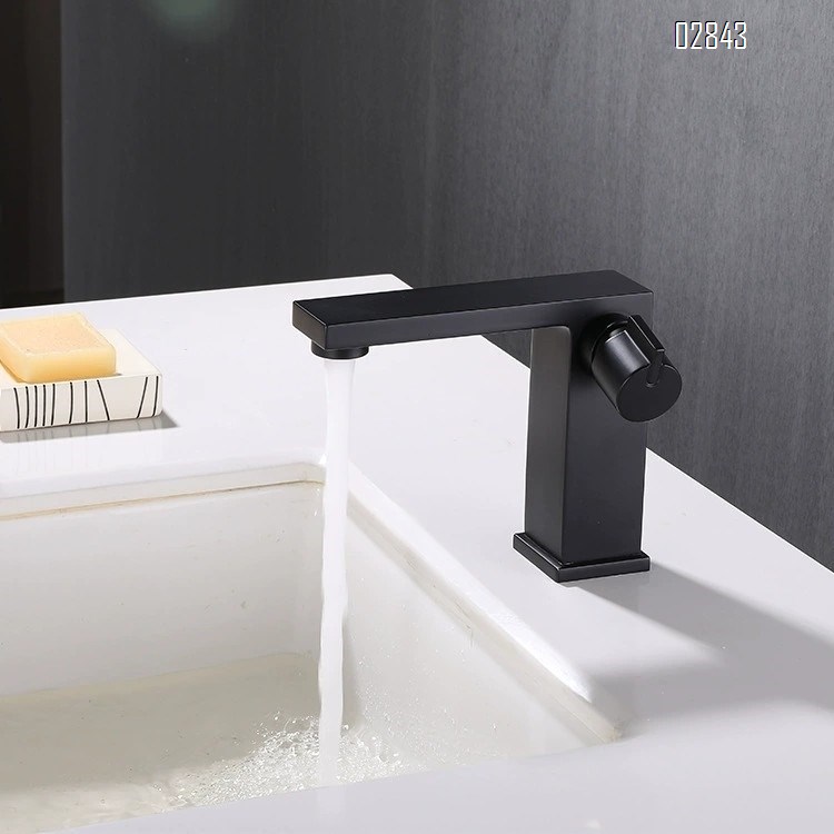 Black personalized basin faucet full Brass countertop wash basin faucet cold and hot single hole bathroom faucet
