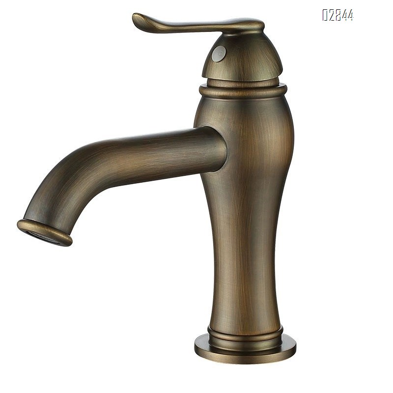 Rose gold faucet for wash basin all brass gold-colored European style wash colld and hot water basin faucet