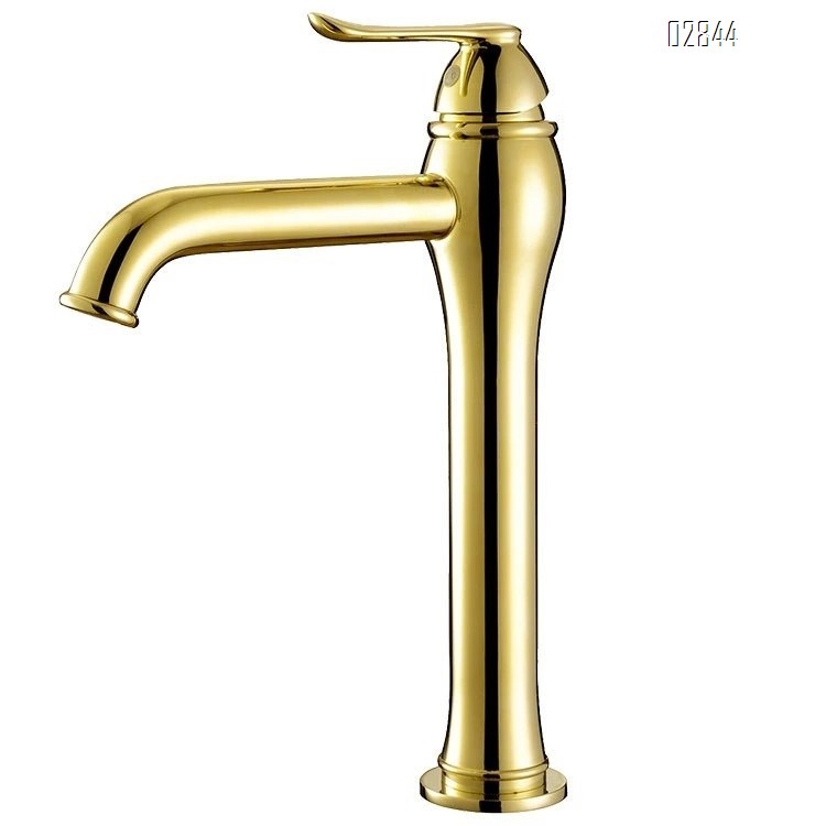 Rose gold faucet for wash basin all brass gold-colored European style wash colld and hot water basin faucet