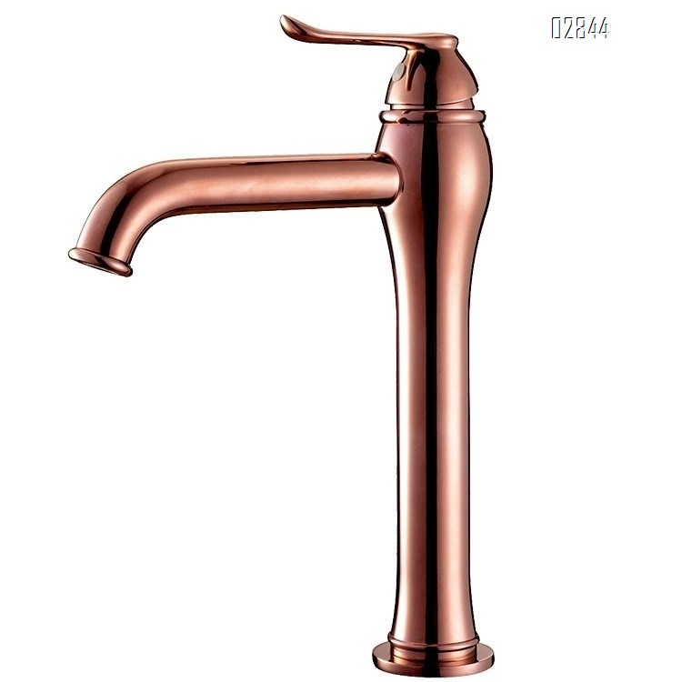 Rose gold faucet for wash basin all brass gold-colored European style wash colld and hot water basin faucet