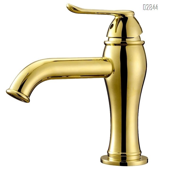 Rose gold faucet for wash basin all brass gold-colored European style wash colld and hot water basin faucet