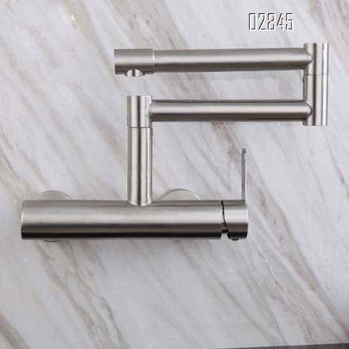 304 stainless steel built-in Wall-mounted double-hole folding Swivel rotatable kitchen sink faucet balcony pool cold and hot water mixer tap