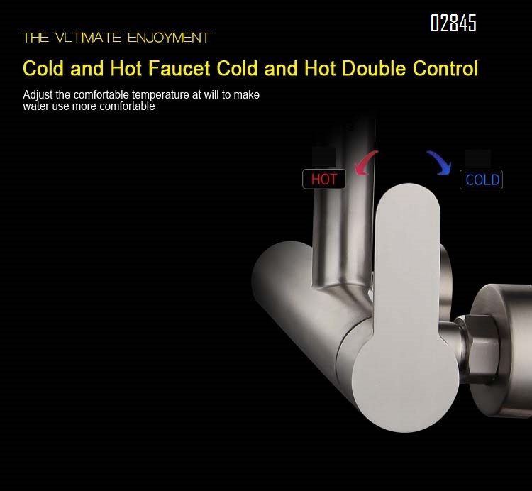 304 stainless steel built-in Wall-mounted double-hole folding Swivel rotatable kitchen sink faucet balcony pool cold and hot water mixer tap