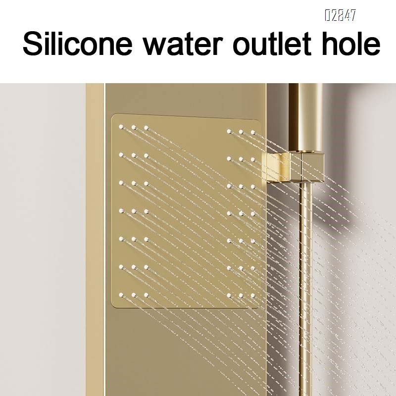 Aluminum Multi-functional shower screen hanging wall-mounted bathroom digital display atmosphere light bathing screen waterfall water shower set