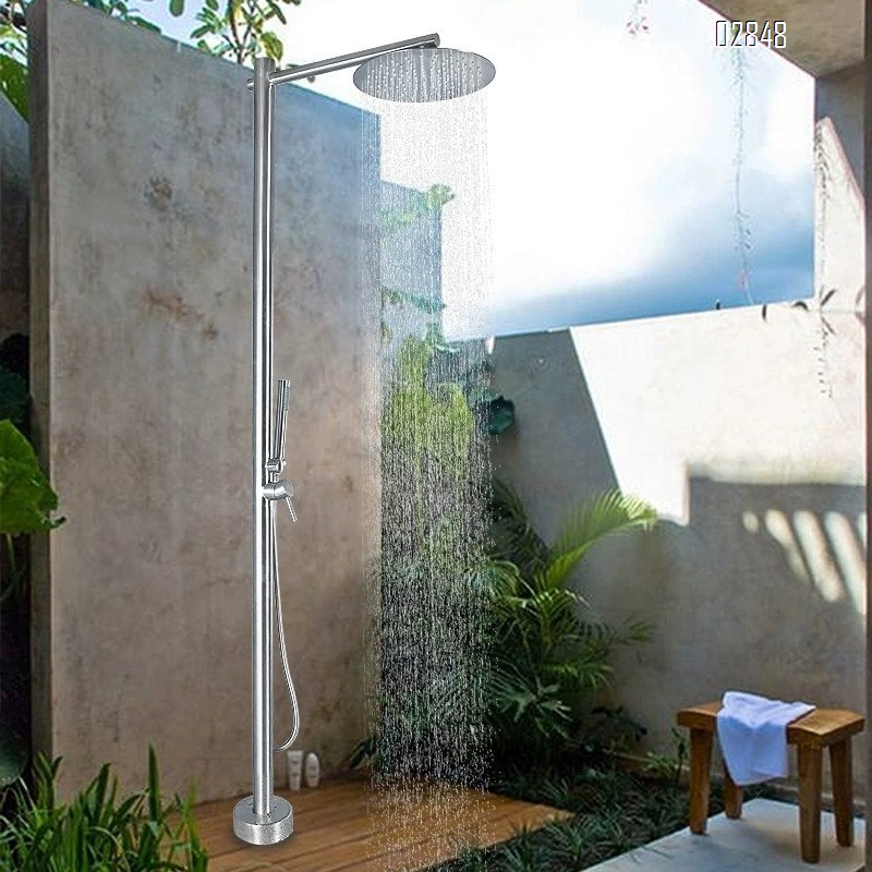 Stainless steel outdoor shower panel column villa pool wash center beach floor rain shower set