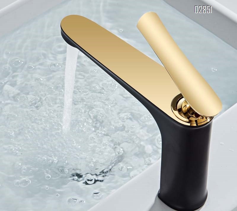 Double Pinyin Color Cold and hot water faucet all Brass  pure all brass wash basin faucet Chrome Finished
