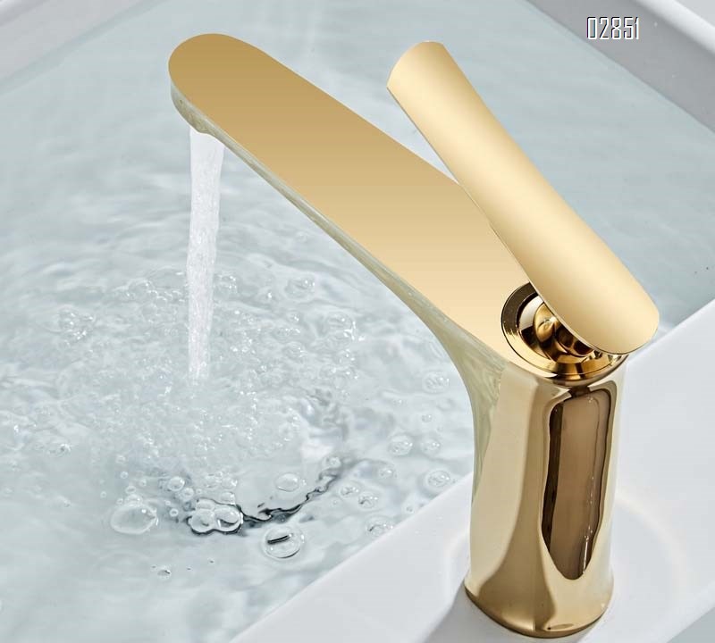 Double Pinyin Color Cold and hot water faucet all Brass  pure all brass wash basin faucet Chrome Finished