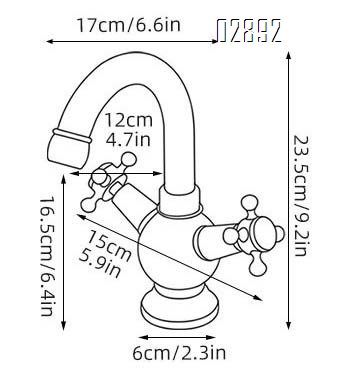 Antique style double handle faucet brass for home use golden kitchen cold and hot water tap for under-counter basin tap