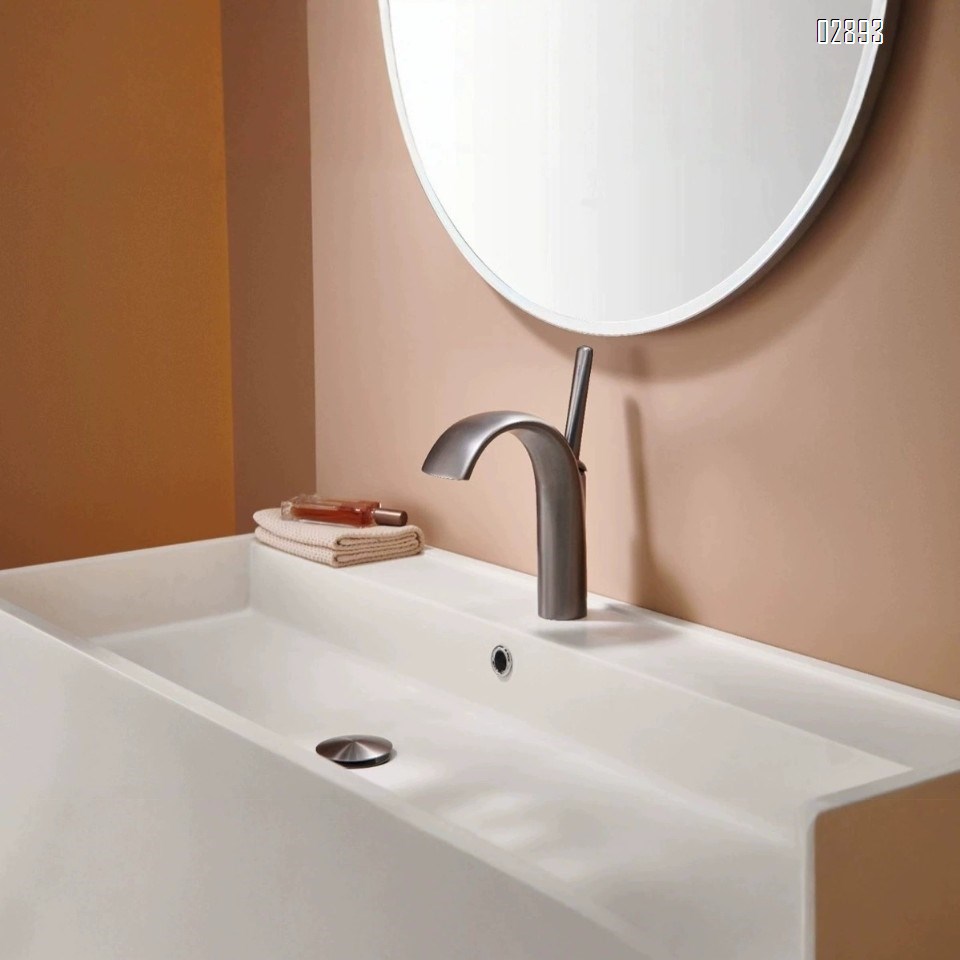 Under-counter Simple basin faucet for hand wash and face wash all-Brass waterfall outlet for home bathroom cold and hot water