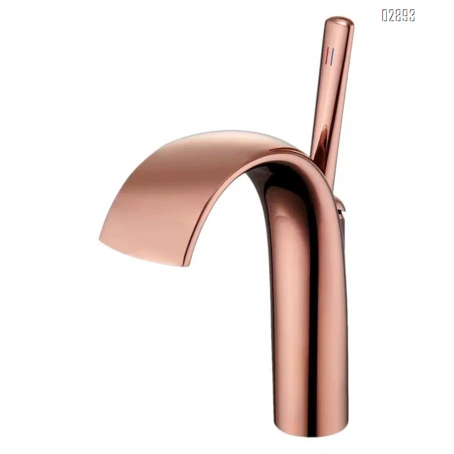 Under-counter Simple basin faucet for hand wash and face wash all-Brass waterfall outlet for home bathroom cold and hot water